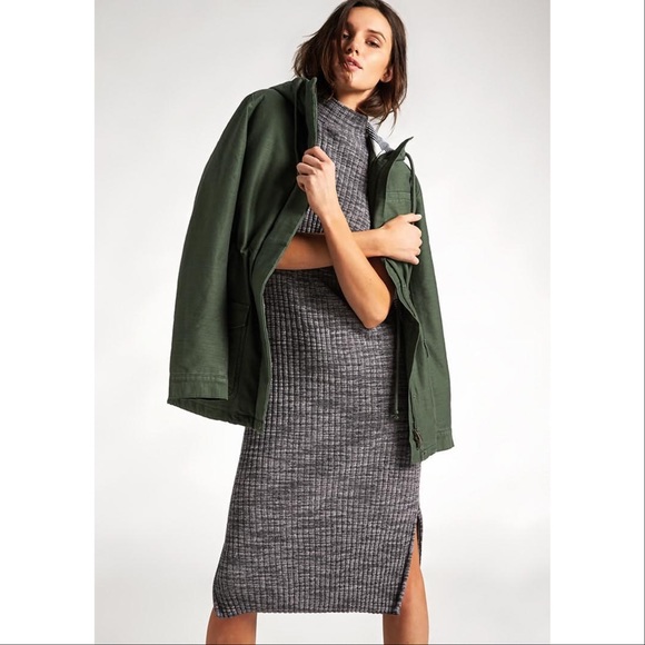 Roxy Hello Fall Sleeveless Rib Knit Midi, Grey - Picture 2 of 8